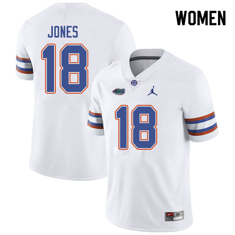 Jordan Brand Women #18 Jalon Jones Florida Gators College Football Jerseys Sale-White